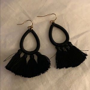 Black tassel earrings